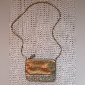 Crewcuts J.Crew Gold Glitter Mini Crossbody Bag Kids Party Sparkly Purse